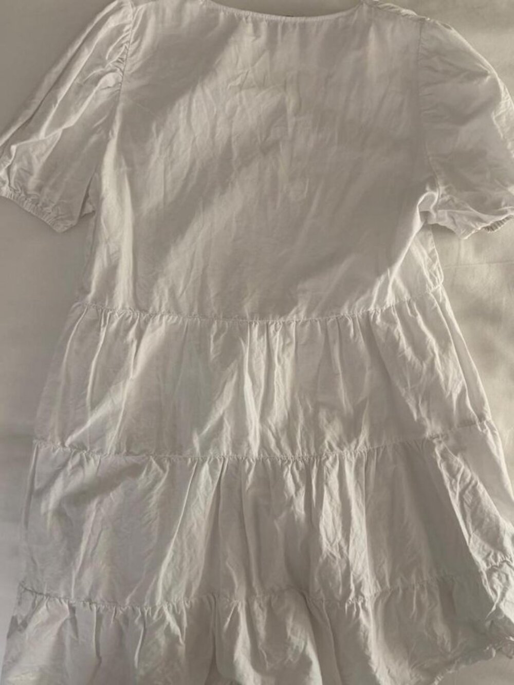 White Ruffled A-Line Dress - Picture 4 of 4